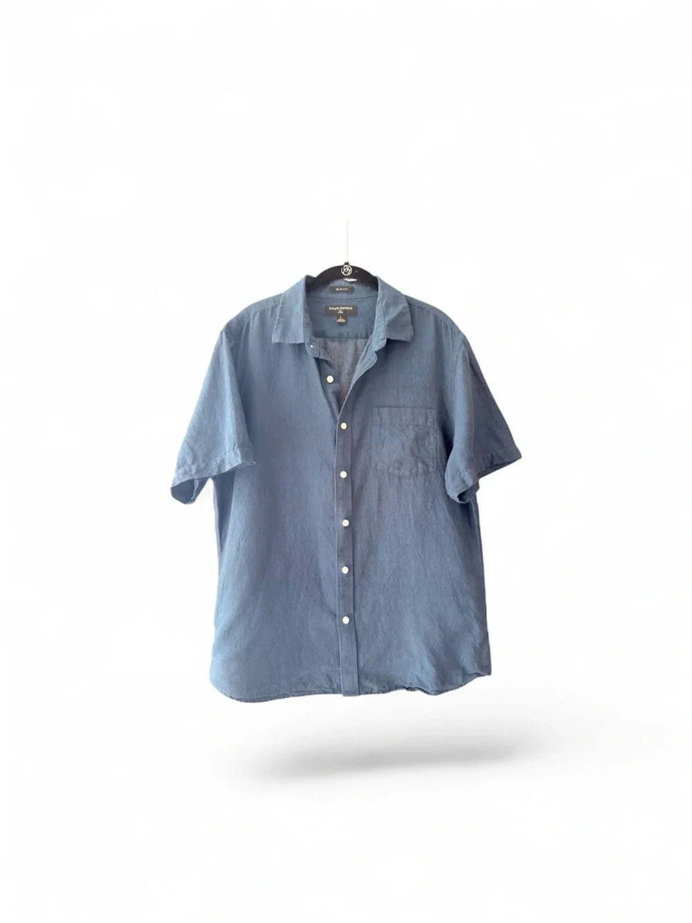 Banana Republic Slim Fit Linen Button-Down Shirt - Denim Blue